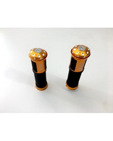 Pair of 7/8" 22mm Universal Motorcycle Motorbike Handlebar Hand Grips Golden Pair of 7/8" 22mm Universal Motorcycle Motorbike Handlebar Hand Grips Golden