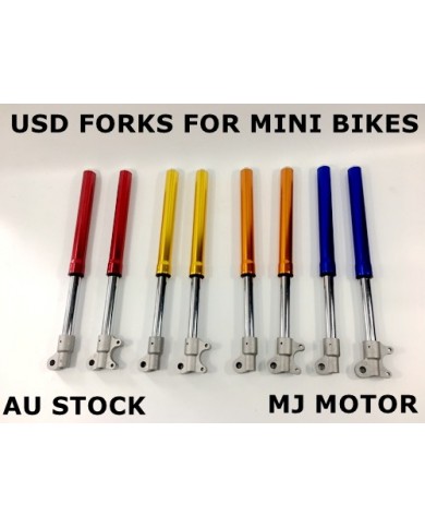 FRONT UPSIDE DOWN FORKS MINI DIRT POCKET BIKE 47cc 49cc A PAIR COLORS FRONT UPSIDE DOWN FORKS MINI DIRT POCKET BIKE 47cc 49cc A PAIR COLORS