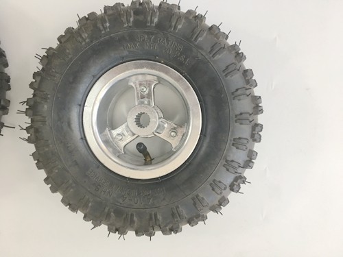 4.10- 4" Inch Rear Wheel Rim + Tyre Tire 49cc Mini Quad Bike ATV Buggy 16 Spline