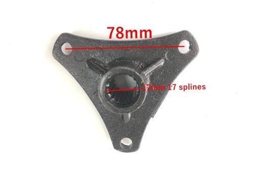 17MM WHEEL HUB 3 STUD 17MM AXLE  ATV QUAD GO KART DRIFT TRIKE FRONT WHEEL 17 SPLINES