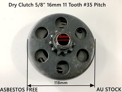Centrifugal Dry Clutch 5/8" 16mm 11 Tooth 35 Pitch for 80cc Go Kart Buggy
