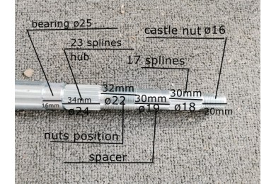 870mm 25mm Axle HuFFy Slider Drift Trike GoKart Project 25mm Bearing