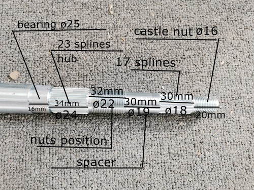 870mm 25mm Axle HuFFy Slider Drift Trike GoKart Project 25mm Bearing 870mm 25mm Axle HuFFy Slider Drift Trike GoKart Project 25mm Bearing