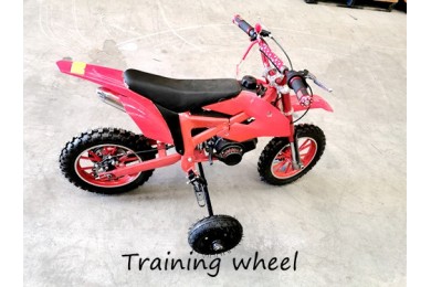 TRAINING WHEELS FOR 49CC 2 STROKE DIRT BIKE PIT BIKE 2 WHEEL REAL SIDE FOOTREST