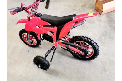 TRAINING WHEELS FOR 49CC 2 STROKE DIRT BIKE PIT BIKE 2 WHEEL REAL SIDE FOOTREST