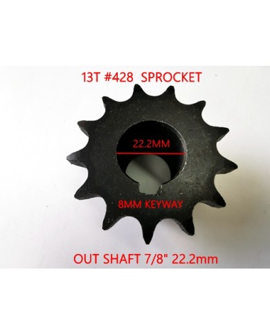 13T 428 CHAIN SPROCKET OUTPUT SHAFT 22.2mm 9HP ENGINE WET CLUTCH GO KART 13T 428 CHAIN SPROCKET OUTPUT SHAFT 22.2mm 9HP ENGINE WET CLUTCH GO KART