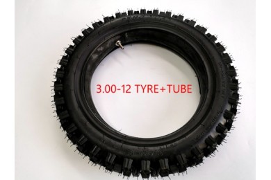 3.00-12 80/100-12 REAR KNOBBY TYRE +TUBE 12 INCH PIT PRO DIRT BIKE TRAIL BIKE