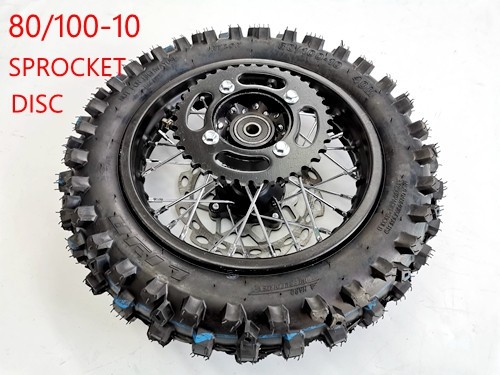 80/100-10 WHEEL KNOBBY TYRE +TUBE WITH DISC 12 INCH DIRT BIKE DISC SPROCKET 12MM 80/100-10 WHEEL KNOBBY TYRE +TUBE WITH DISC 12 INCH DIRT BIKE DISC SPROCKET 12MM