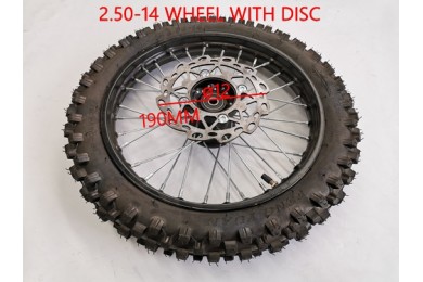 2.50-14 60/100-14 FRONT WHEEL KNOBBY TYRE +TUBE WITH DISC 14 INCH DIRT PIT BIKE