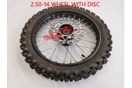 2.50-14 60/100-14 FRONT WHEEL KNOBBY TYRE +TUBE WITH DISC 14 INCH DIRT PIT BIKE 2.50-14 60/100-14 FRONT WHEEL KNOBBY TYRE +TUBE WITH DISC 14 INCH DIRT PIT BIKE