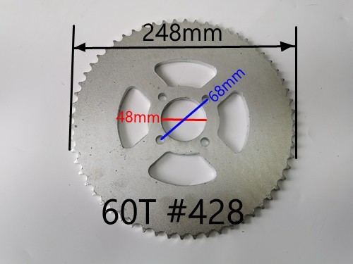 60 Teeth 428 Rear Back Chain Sprocket Cog  PIT PRO TRAIL QUAD DIRT BIKE ATV KART