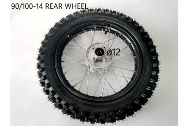 90/100- 14" Inch Rear Back Wheel Rim + Knobby Tyre Tire PIT PRO Dirt Bike 12mm