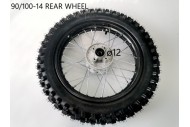 90/100- 14" Inch Rear Back Wheel Rim + Knobby Tyre Tire PIT PRO Dirt Bike 12mm