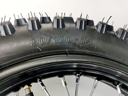 90/100- 14" Inch Rear Back Wheel Rim + Knobby Tyre Tire PIT PRO Dirt Bike 12mm