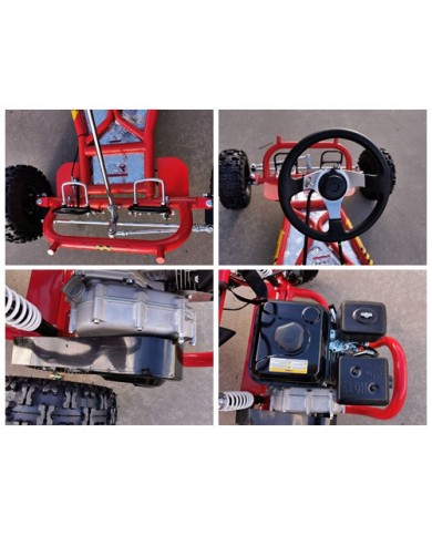 200cc 6.5HP Go Kart Wet Clutch Dune Buggy ATV Quad 4 Stroke Adult/Teen/Kid Sizes RED
