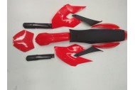 Red Plastics Guard Fairing Fender Kit & seat for 49cc PIT PRO Dirt Bike