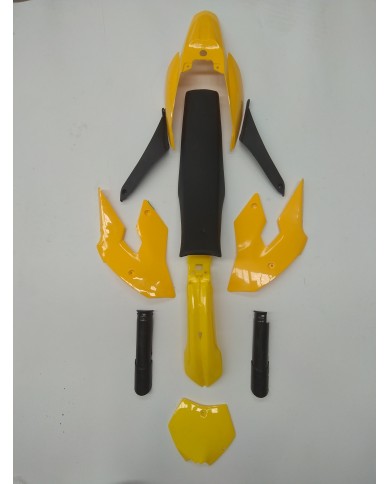 Yellow Plastics Guard Fairing Fender Kit & seat for 49cc PIT PRO Dirt Bike