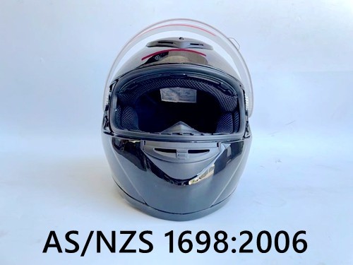 BLACK HELMET ADULT FULL FACE MOTORCYCLE HELMET RACING ROAD AUSTRALIAN STANDARD