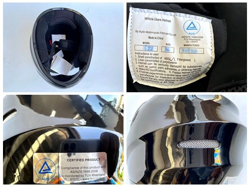 BLACK HELMET ADULT FULL FACE MOTORCYCLE HELMET RACING ROAD AUSTRALIAN STANDARD