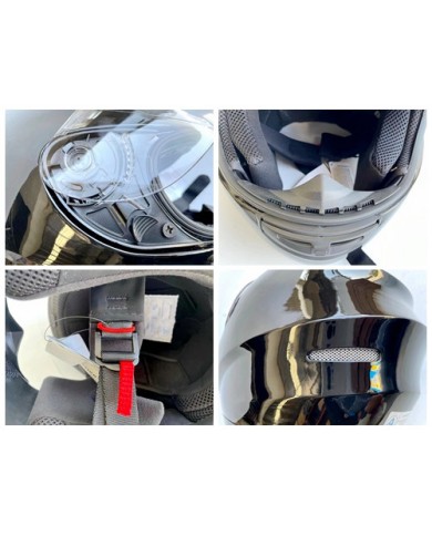 BLACK HELMET ADULT FULL FACE MOTORCYCLE HELMET RACING ROAD AUSTRALIAN STANDARD