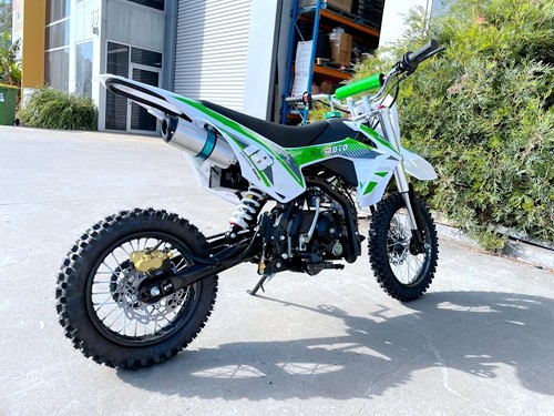 110cc Dirt Bike Trail Pit Bike Motor Electric Start Semi Auto Junior Bike Kid Green