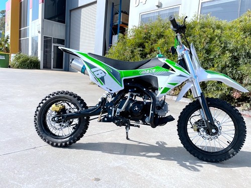 110cc Dirt Bike Trail Pit Bike Motor Electric Start Semi Auto Junior Bike Kid Green