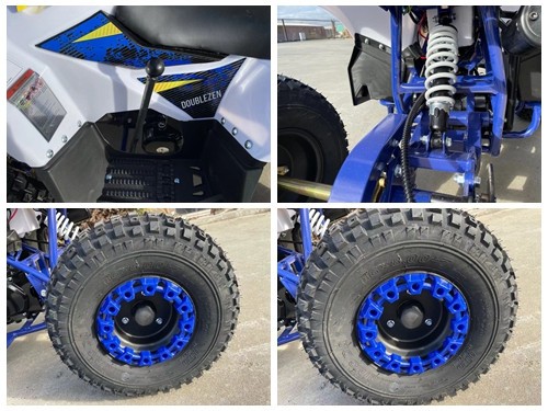 125CC ATV Quad Sport Dirt Bike 4 Wheel Buggy Go kart Rear Rack Semi Auto 1+1 BLUE