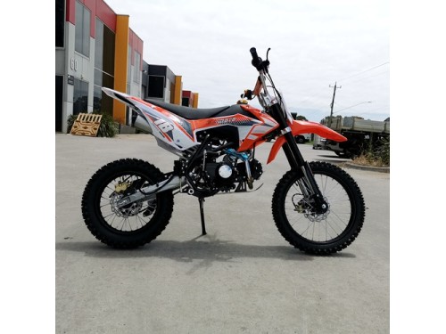 125CC PIT MOTOR DIRT BIKE TRAIL MOTOCROSS PRO KICK START 14/17 BIG WHEEL ORANGE