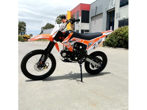 125CC PIT MOTOR DIRT BIKE TRAIL MOTOCROSS PRO KICK START 14/17 BIG WHEEL ORANGE