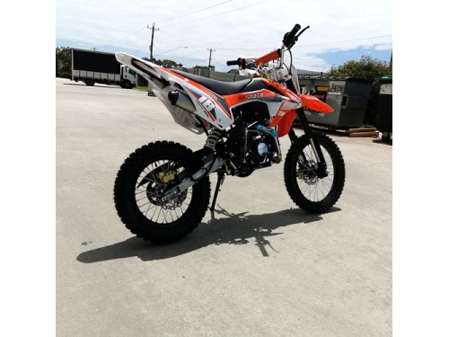 125CC PIT MOTOR DIRT BIKE TRAIL MOTOCROSS PRO KICK START 14/17 BIG WHEEL ORANGE