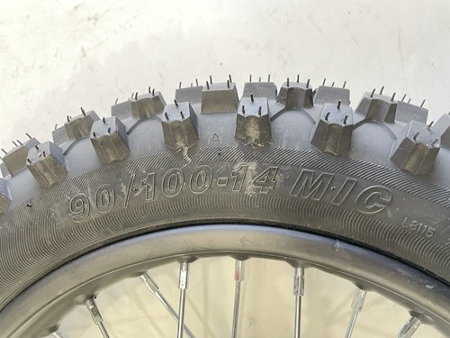 12mm  90/100-14 14" Inch Rear Wheel Rim Disc Sprocket Knobby Tyre  Dirt Bike