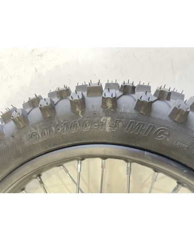 15mm  90/100-14 14" Inch Rear Wheel Rim Disc Sprocket Knobby Tyre  Dirt Bike 15mm  90/100-14 14" Inch Rear Wheel Rim Disc Sprocket Knobby Tyre  Dirt Bike