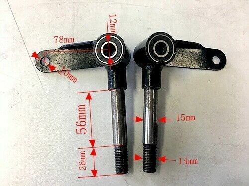 A Pair (x2) Front stub axle spindle 15mm Go kart Buggy Project