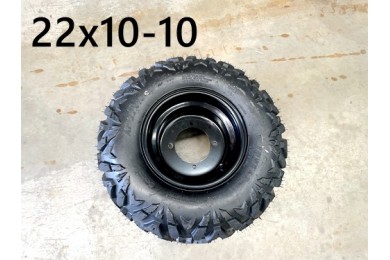 10 inch Complete Wheel Rim Tyre Quad ATV Buggy Gokart 4 Stud 22x10-10