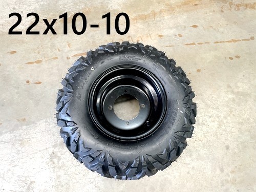 10 inch Complete Wheel Rim Tyre Quad ATV Buggy Gokart 4 Stud 22x10-10