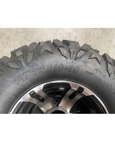 10 inch Complete Wheel Alloy Rim Tyre Quad ATV Buggy Gokart 4 Stud AT22x10-10 10 inch Complete Wheel Alloy Rim Tyre Quad ATV Buggy Gokart 4 Stud AT22x10-10