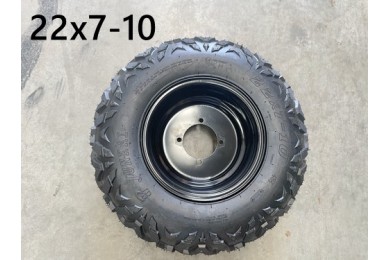 10 inch Complete Wheel Steel Rim Tyre Quad ATV Buggy Gokart 4 Stud AT21x7-10