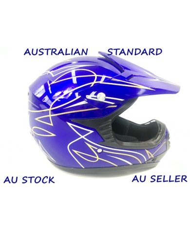 OFFROAD HELMET KIDS QUAD MOTOR BIKE QUAD ATV KART BUGGY AUSTRALIAN STANDARD BLUE OFFROAD HELMET KIDS QUAD MOTOR BIKE QUAD ATV KART BUGGY AUSTRALIAN STANDARD BLUE