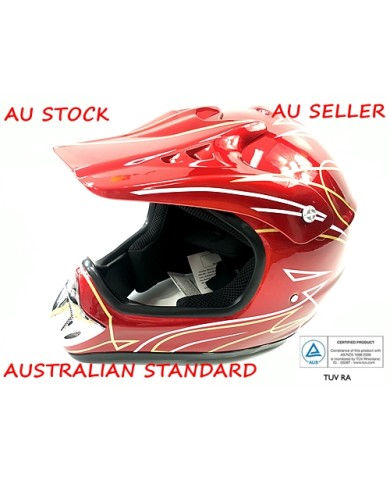 RED HELMET ADULT MOTOR BIKE QUAD ATV KART BUGGY AUSTRALIAN STANDARD OFFROAD RED HELMET ADULT MOTOR BIKE QUAD ATV KART BUGGY AUSTRALIAN STANDARD OFFROAD