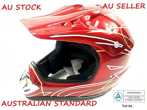 RED HELMET ADULT MOTOR BIKE QUAD ATV KART BUGGY AUSTRALIAN STANDARD OFFROAD RED HELMET ADULT MOTOR BIKE QUAD ATV KART BUGGY AUSTRALIAN STANDARD OFFROAD