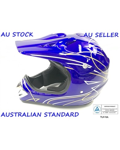 BLUE HELMET ADULT MOTOR BIKE QUAD ATV KART BUGGY AUSTRALIAN STANDARD OFFROAD BLUE HELMET ADULT MOTOR BIKE QUAD ATV KART BUGGY AUSTRALIAN STANDARD OFFROAD