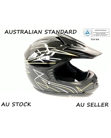 BLACK HELMET KIDS MOTOR BIKE QUAD ATV KART BUGGY AUSTRALIAN STANDARD OFFROAD BLACK HELMET KIDS MOTOR BIKE QUAD ATV KART BUGGY AUSTRALIAN STANDARD OFFROAD