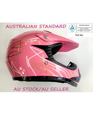 PINK HELMET KIDS MOTOR BIKE QUAD ATV KART BUGGY AUSTRALIAN STANDARD OFFROAD PINK HELMET KIDS MOTOR BIKE QUAD ATV KART BUGGY AUSTRALIAN STANDARD OFFROAD