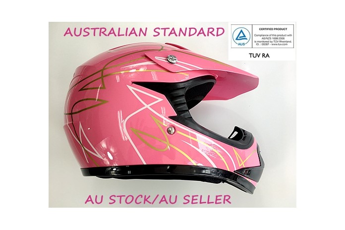 PINK HELMET KIDS MOTOR BIKE QUAD ATV KART BUGGY AUSTRALIAN