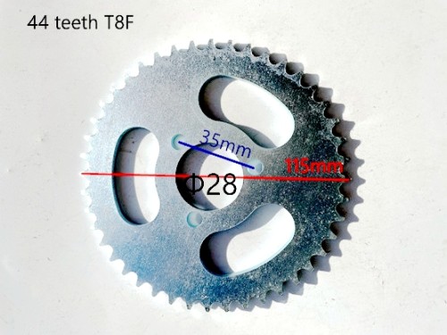 44 Teeth T8F Rear Back Chain Sprocket Cog PIT PRO TRAIL QUAD ATV KART 44 Teeth T8F Rear Back Chain Sprocket Cog PIT PRO TRAIL QUAD ATV KART