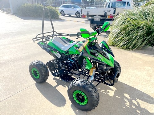 125CC ATV Sport Quad Dirt Bike 4 Wheel Buggy Go kart Rear Rack Semi Auto 3+1 RANGER GREEN
