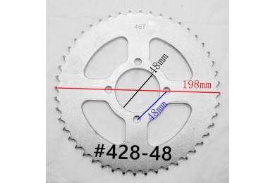 48T Teeth 428 Chain Rear Back Sprocket Cog PIT TRAIL DIRT BIKE ATV KART BUGGY