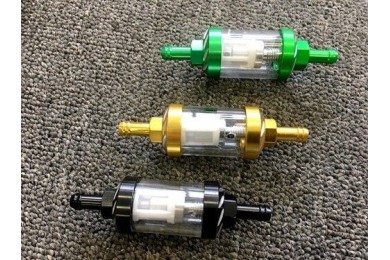 Universal Aluminum 6mm CNC Inline Gas Fuel Oil Filter for Motorcycle in 3 colors