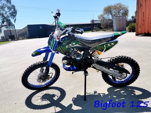 2017 BIGFOOT 125CC PIT MOTOR DIRT BIKE TRAIL MOTOCROSS TERRAIN PRO KICK START BLACK