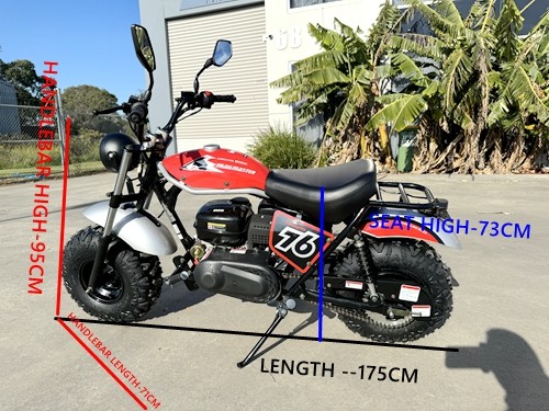 MB200X TrailMaster Hurricane Mini Bike Coleman Full sized REC-REG E-start RED